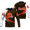 Cleveland Browns Curve Graphic All Over Print Hoodie Gifts For Fans