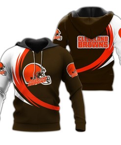 Cleveland Browns Curve Graphic All Over Print Hoodie Gifts For Fans