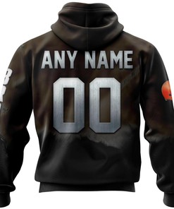 Cleveland Browns Custom Name & Number All Over Print Zip Hoodie 3D Skull Gifts For Fans