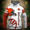 Cleveland Browns Graphic Balls All Over Print 3D Zip Hoodie Pullover