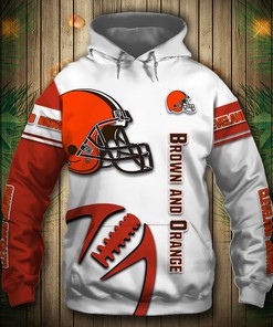 Cleveland Browns Graphic Balls All Over Print 3D Zip Hoodie Pullover