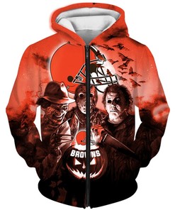 Cleveland Browns Halloween Horror Night All Over Print 3D Hoodie Gifts For Fans