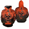 Cleveland Browns Halloween Pumpkin Skull Print All Over Print Zip Hoodie