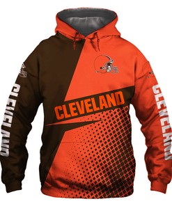 Cleveland Browns Long Sleeve All Over Print Zip Hoodie For Fans