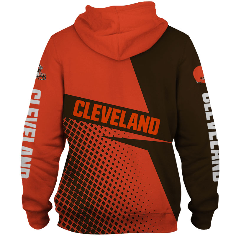 Cleveland Browns Long Sleeve All Over Print Zip Hoodie For Fans