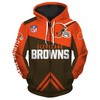 Cleveland Browns With Hooded All Over Print Zip Hoodie 3D Long Sleeve Gifts For Fans