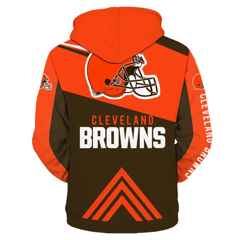 Cleveland Browns With Hooded All Over Print Zip Hoodie 3D Long Sleeve Gifts For Fans