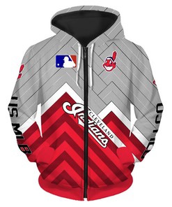 Cleveland Indians Baseball Zip Hoodie - Mlb 3D Hoodie For Fans With All Over Print