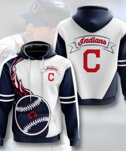 Cleveland Indians Flame Balls 3D Zip Hoodie - Gifts For Fans With All Over Print Zip Up Hoodie Men 
