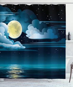 Clouds and Stars Night Shower Curtain for a Dreamy Bathroom