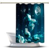 Cloudy Night Scenery Printed Shower Curtain for a Mystical Bathroom