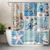 Coastal Anchor Starfish Seashell Bathroom Curtain for Your Blue Ocean Inspired Bathroom - Nautical and Cute Design