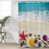 Coastal Beach Seashell Nautical Teal Shower Curtain, Bathroom Decor