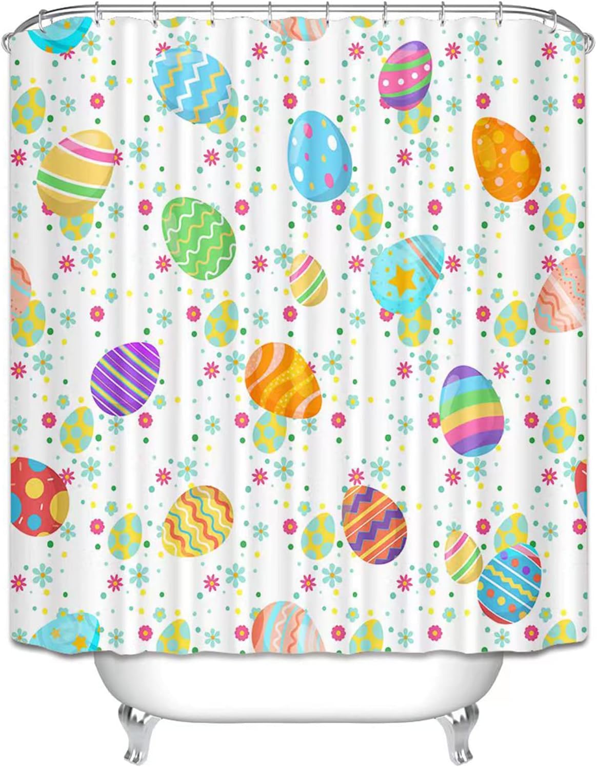 Coastal Beach Theme Shower Curtain With Seahorse, Coral Nautical Bathroom Decor