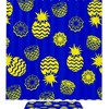 Coastal Blue Pineapples Shower Curtain for Bathroom Decor 