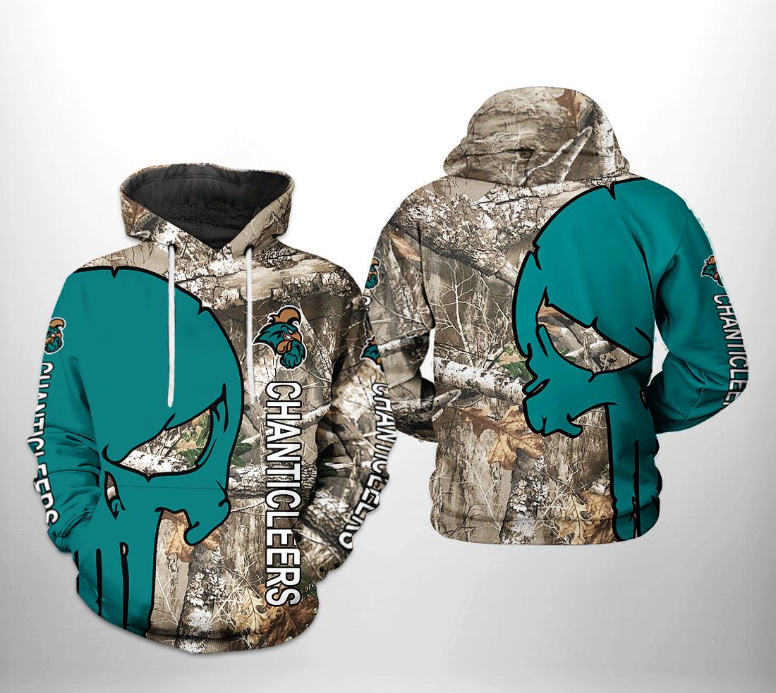 Coastal Carolina Chanticleers Ncaa Camo Veteran Hunting 3D All Over Print Hoodie - Zip-Up Hoodie