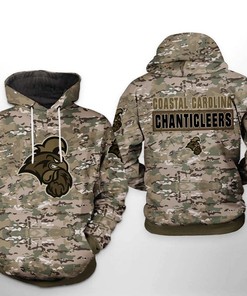 Coastal Carolina Chanticleers Ncaa Camo Veteran Hunting 3D Hoodie - Zip-Up Hoodie