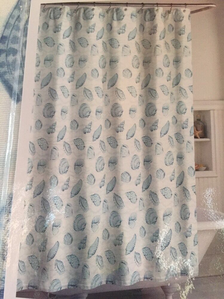 Coastal Coral Seashell Rustic Retro Wood Shower Curtain For Tropical Nautical Bathroom Decor