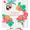 Coastal Flamingo Flowers Shower Curtain For A Tropical Bathroom
