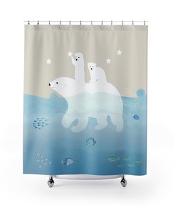 Coastal Polar Bears Shower Curtain for a Beach Cottage Feel