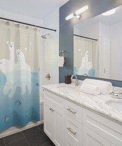 Coastal Polar Bears Shower Curtain for a Beach Cottage Feel