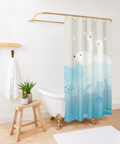 Coastal Polar Bears Shower Curtain for a Beach Cottage Feel