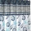 Coastal Shells Fabric Shower Curtain - Scallop Starfish Sea Shells W/ Blue Border For Beach Themed Bathroom