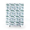 Coastal Theme Palm Trees And Ocean Pattern Shower Curtain For Beach House Decor
