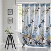 Coastal Under The Sea Print Shower Curtain With Microfiber Accents, Waterproof Fabric
