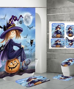 Cobweb And Ghost Halloween Shower Curtain - Cute And Spooky Design