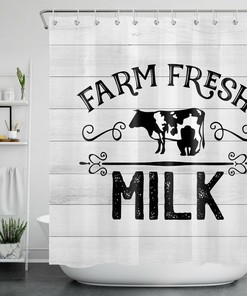 Cock Butterfly Shower Curtain Farmhouse Animals Cow Sunflower