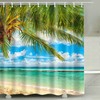 Coconut Tree Beach Shower Curtain, Modern Waterproof Fabric For Bathroom Decor