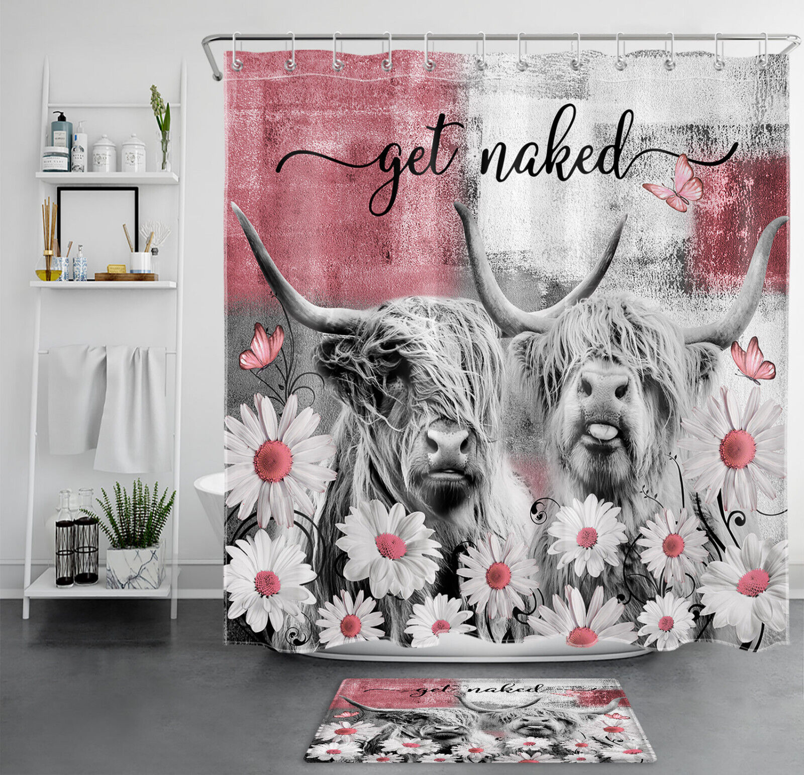 Cold Cow Winter Shower Curtain