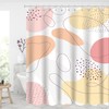 Color Block Shower Curtain With Geometry Pattern For Boho Bathroom Decor