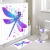 Color Drawing Dragonfly Shower Curtain For Nature Inspired Bathroom