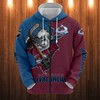 Colorado Avalanche 3D Cartoon Graphic Zip Hoodie For Fans
