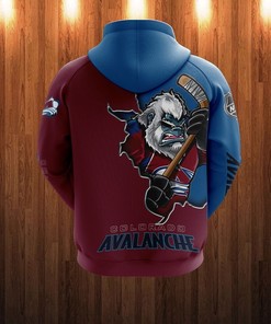 Colorado Avalanche 3D Cartoon Graphic Zip Hoodie - Gifts For Fans With All Over Print Zip Up Hoodie Men