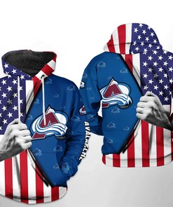 Colorado Avalanche Us Flag 3D Hoodie - Perfect For Fans