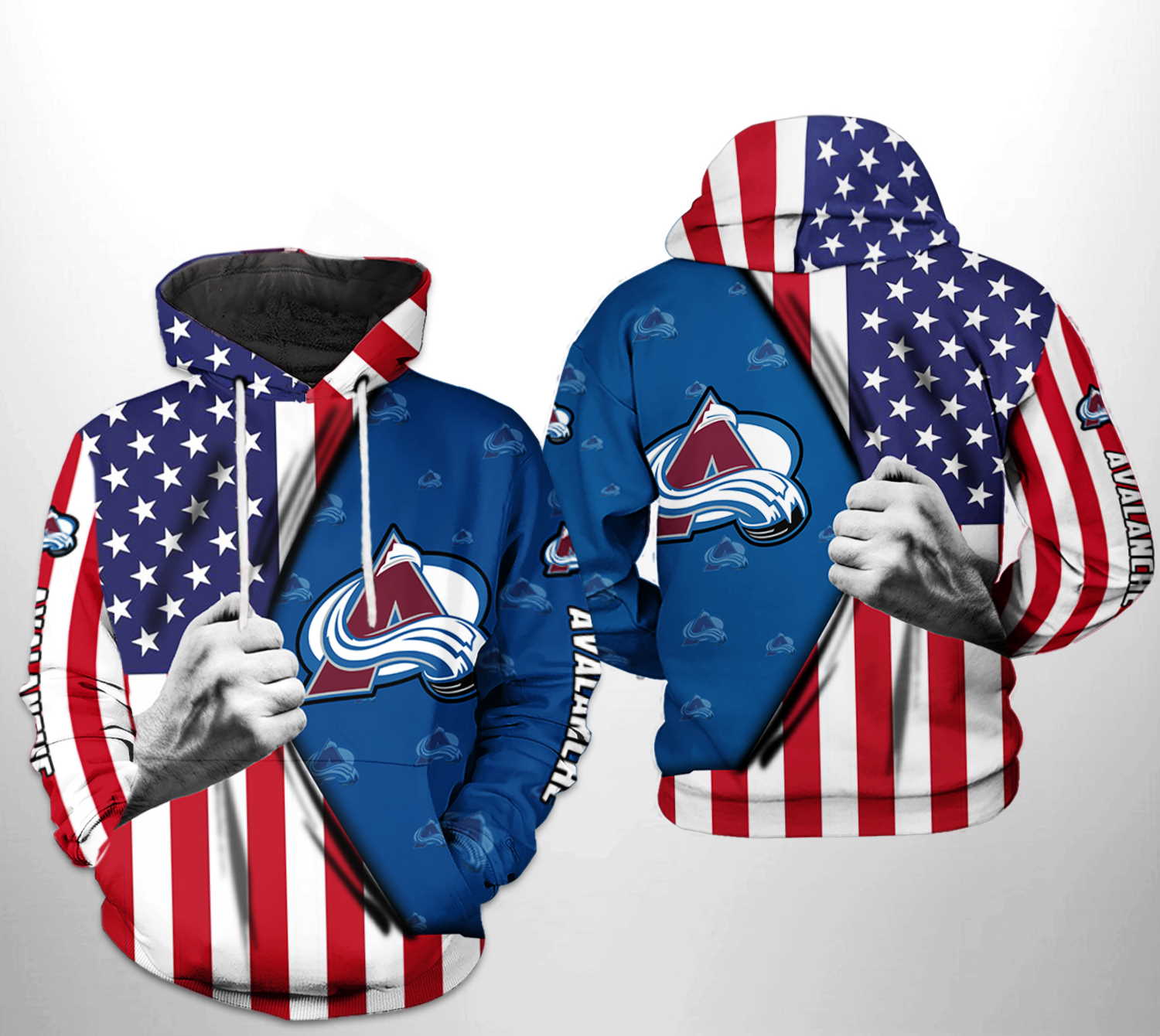 Colorado Avalanche Us Flag 3D Hoodie - Perfect For Fans
