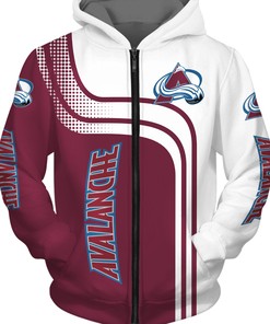 Colorado Avalanche Zip Hoodie Pullover - Gifts For Fans With 3D Hoodies For Men