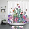 Colored Butterfly Cactus Flower Shower Curtain for A Whimsical Touch in Your Bathroom