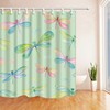 Colored Dragonfly Fabric Bathroom Shower Curtain With Rust-Resistant Grommets Holes For Nature Inspired Bathroom