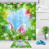 Colored Easter Eggs Spring Green Grass Ladybug Shower Curtain For Spring Bathroom Decor