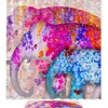 Colored Elephant Flower Waterproof Shower Curtain For Nature Inspired Bathroom