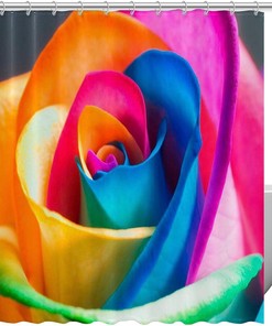 Colored Gradient Watercolor Roses Unique Shower Curtain