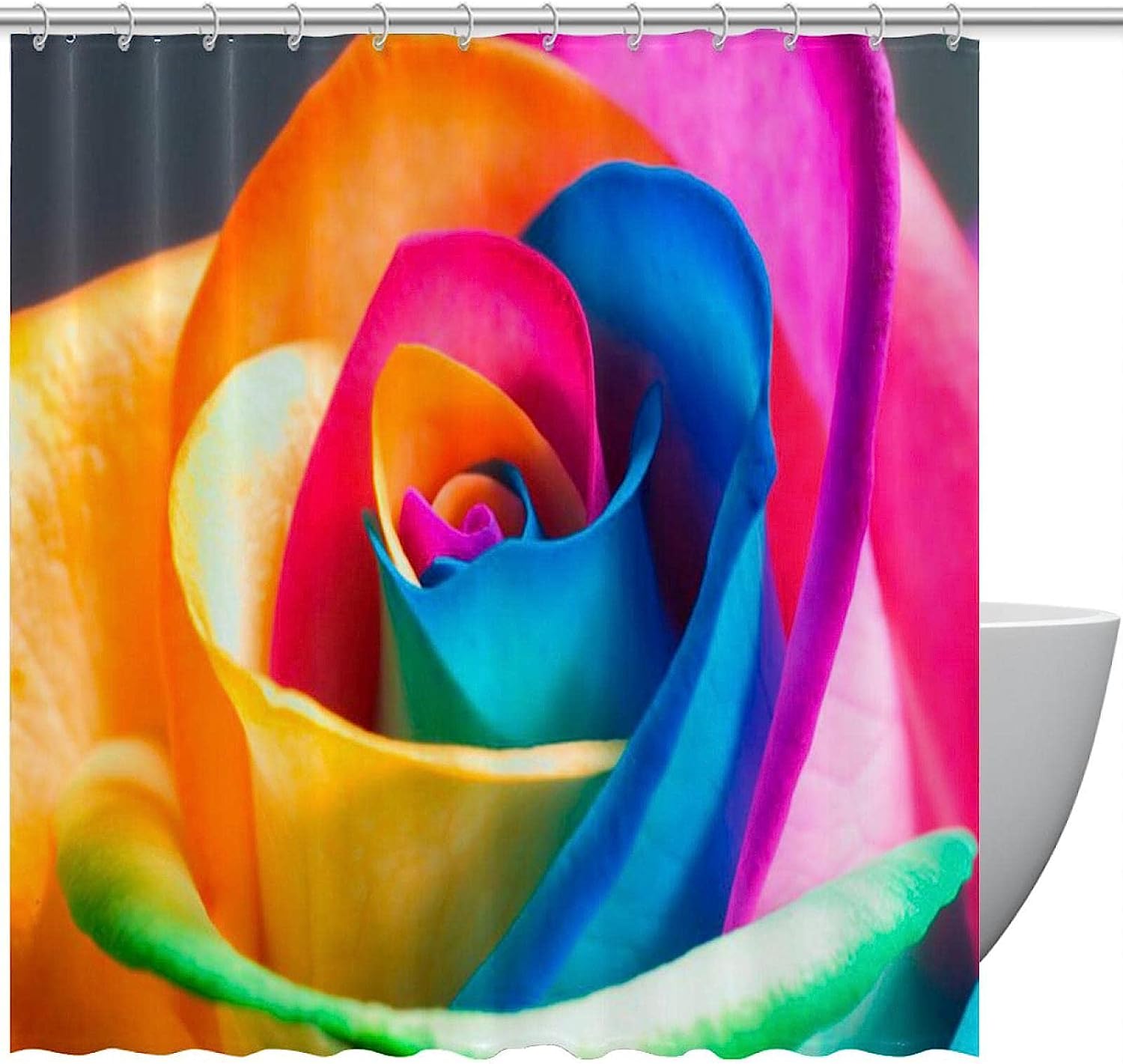 Colored Gradient Watercolor Roses Unique Shower Curtain