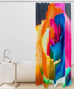 Colored Gradient Watercolor Roses Unique Shower Curtain