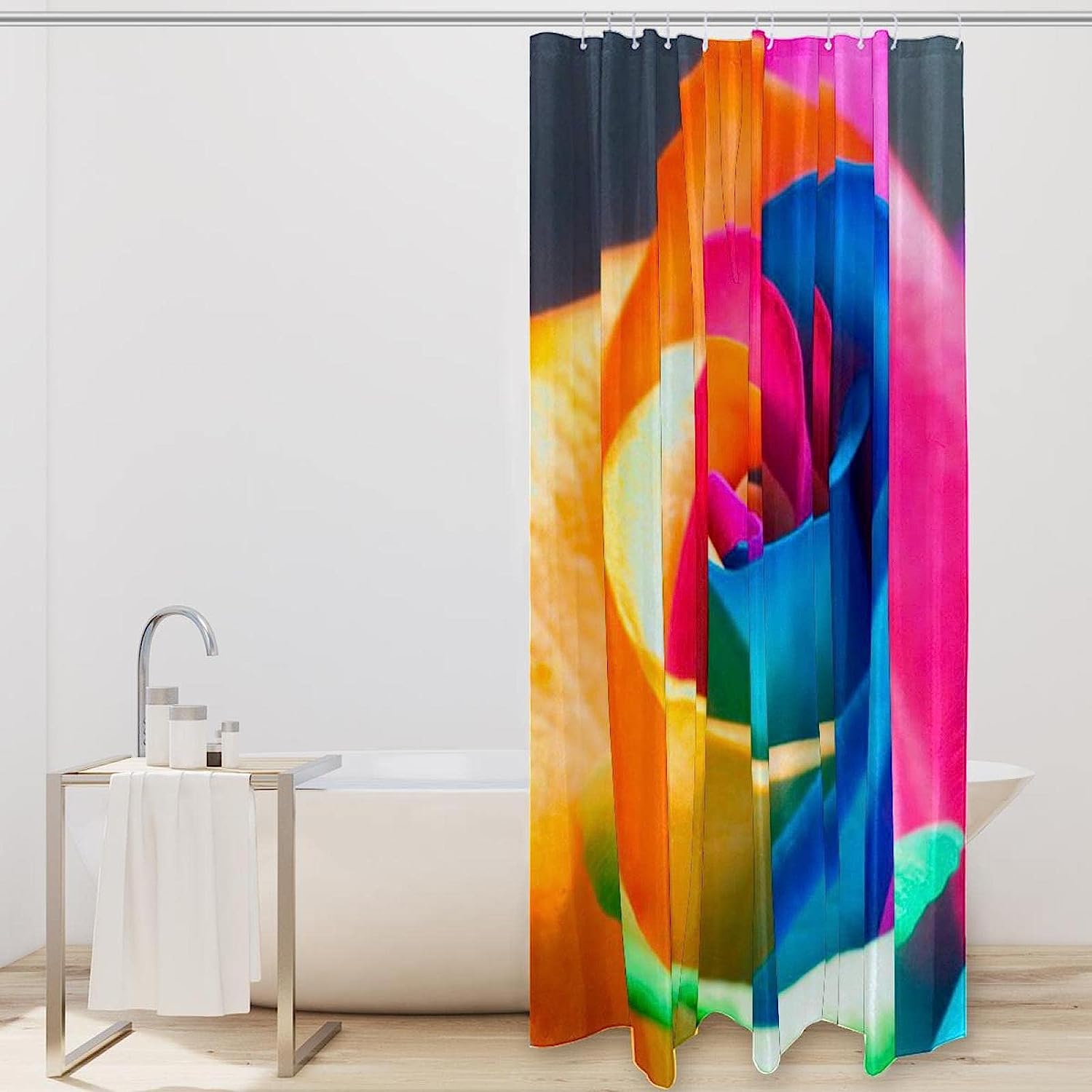 Colored Gradient Watercolor Roses Unique Shower Curtain
