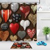 Colored Heart Ornaments Fabric Shower Curtain for Bathroom Decor
