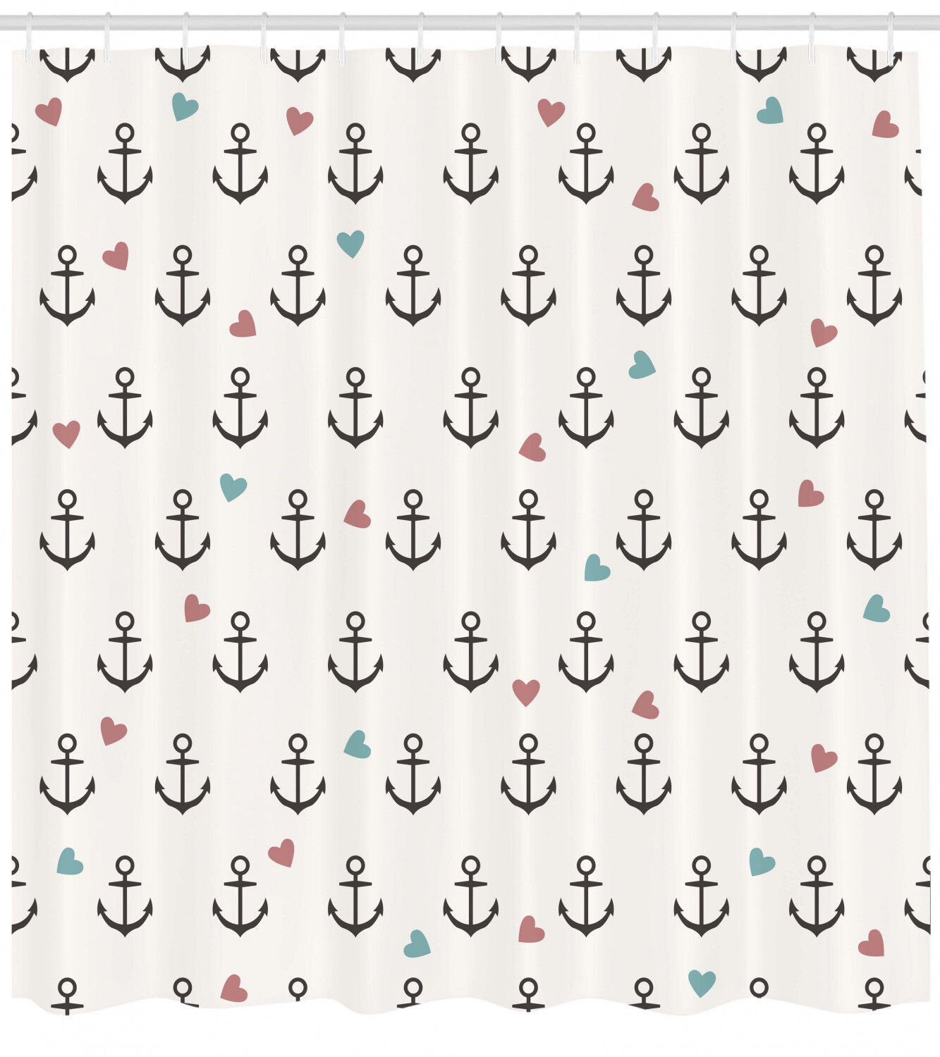 Colored Hearts Sailor Holiday Seaside Explore Joy Anchor Shower Curtain - Image 2